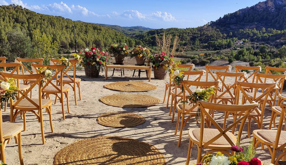 Tradicional espacio para bater con vistas panorámicas desde la finca donde celebrar eventos, bodas, ceremonias.